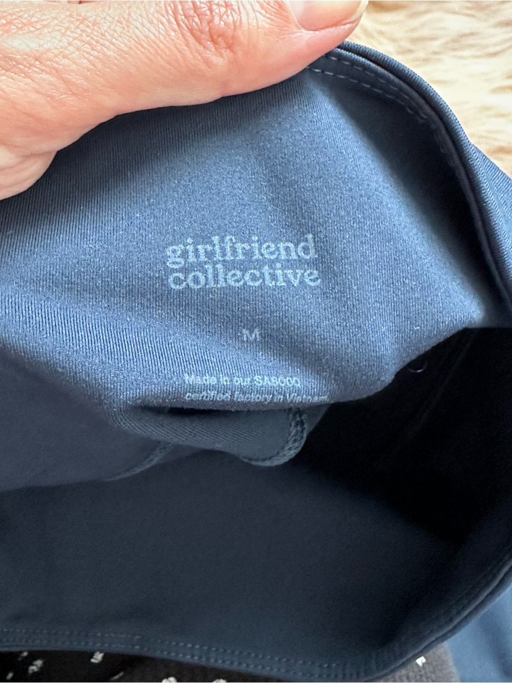 Girlfriend Collective Navy Blue High Rise Leggings Size M - Picture 7 of 8